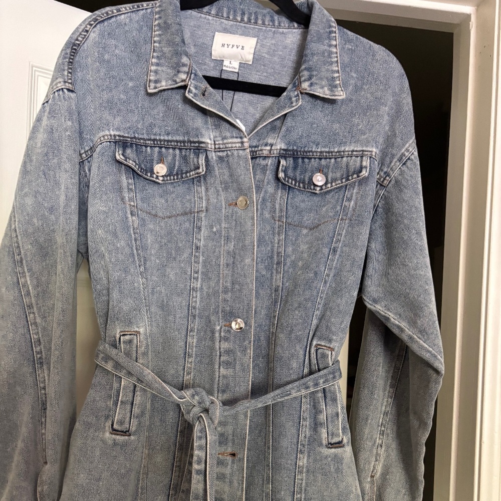HYFVE Denim Jacket - Tie Waist - Sz L - NWT